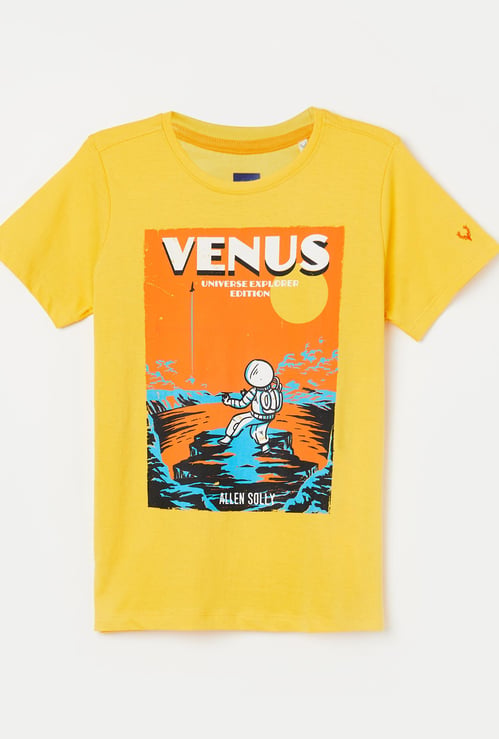 ALLEN SOLLY Boys Graphic Print Short Sleeves T-shirt