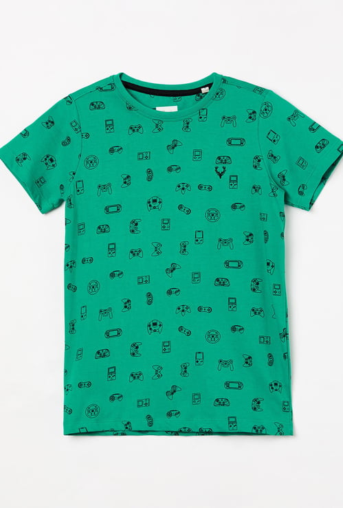 ALLEN SOLLY Boys Printed Short Sleeves T-shirt