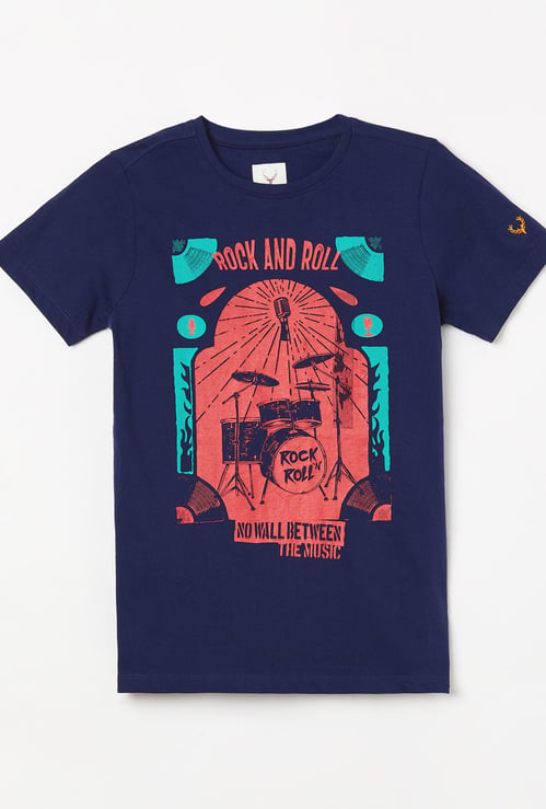 ALLEN SOLLY Boys Graphic Print Short Sleeves T-shirt