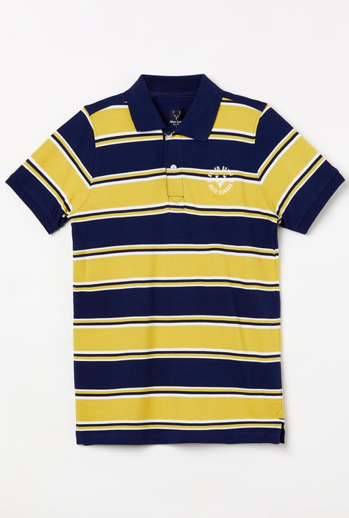 ALLEN SOLLY Boys Striped Polo T-shirt