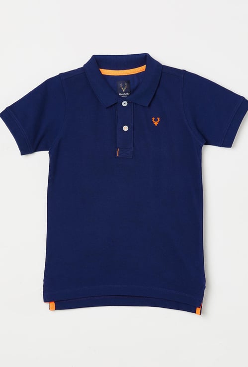 ALLEN SOLLY Boys Solid Short Sleeves Polo T-shirt