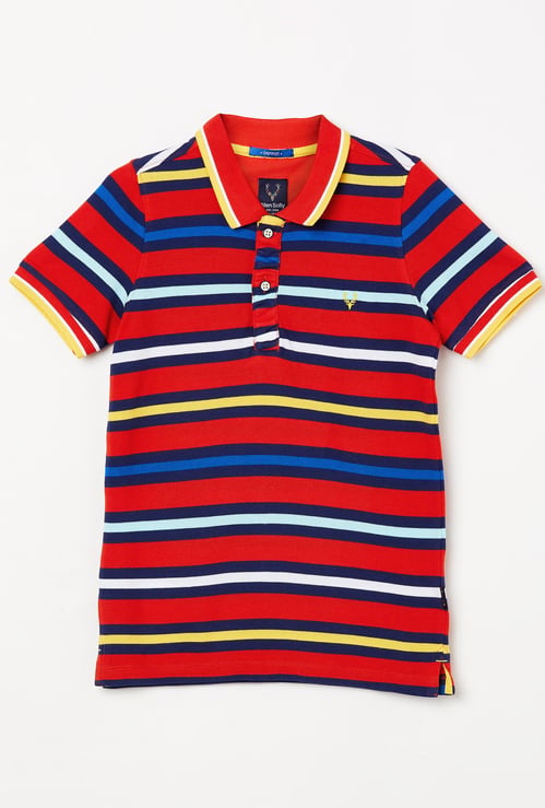 ALLEN SOLLY Boys Striped Polo T-shirt