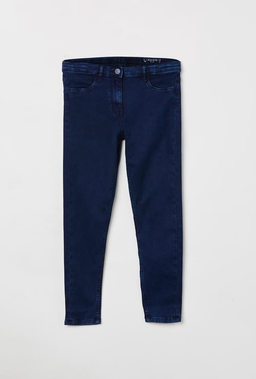 ALLEN SOLLY Girls Solid Slim Fit Jeans