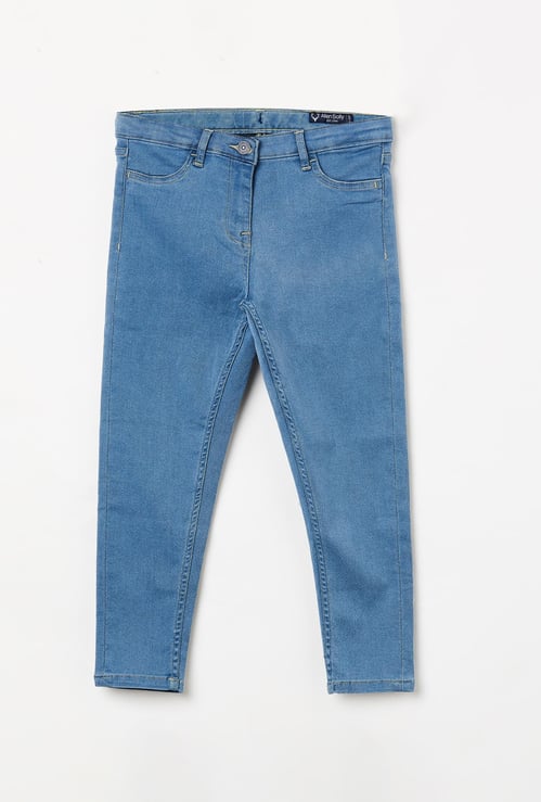 ALLEN SOLLY Girls Solid Slim Fit Jeans