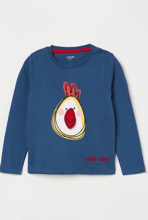 JUNIORS Virobar Boys Printed Full Sleeves T-shirt
