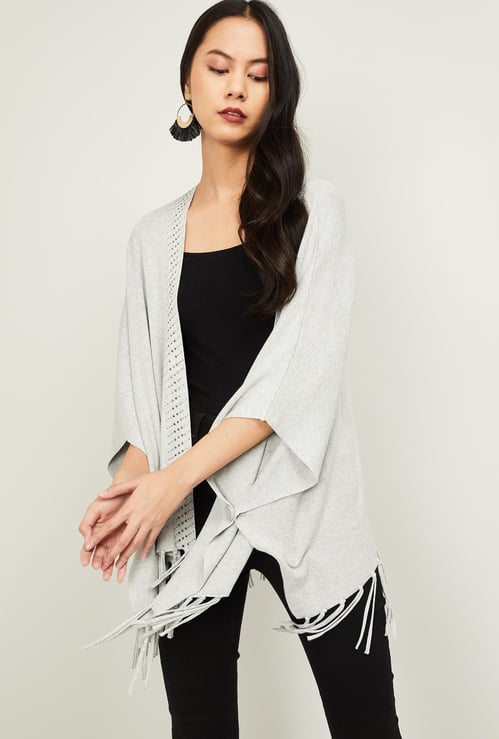 CODE Women Solid Shrug