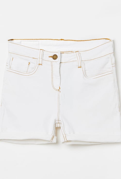 BOSSINI Girls Solid Denim Shorts