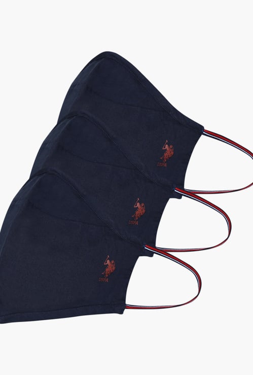 U.S. POLO ASSN. Men Reversible Assorted Outdoor Masks - Pack of 3 Pcs.