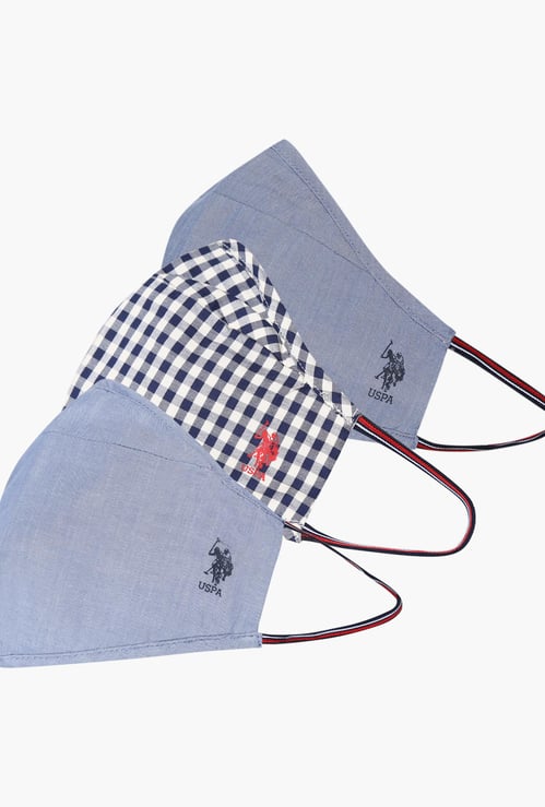 U.S. POLO ASSN. Men Reversible Assorted Outdoor Masks - Pack of 3 Pcs.