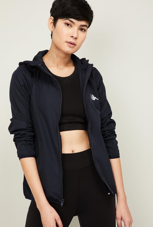 KAPPA Women Solid Full Sleeves Hooded Jacket