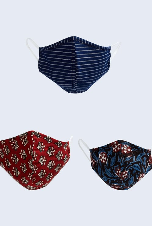 MELANGE Women Printed Face Mask - Pack of 3