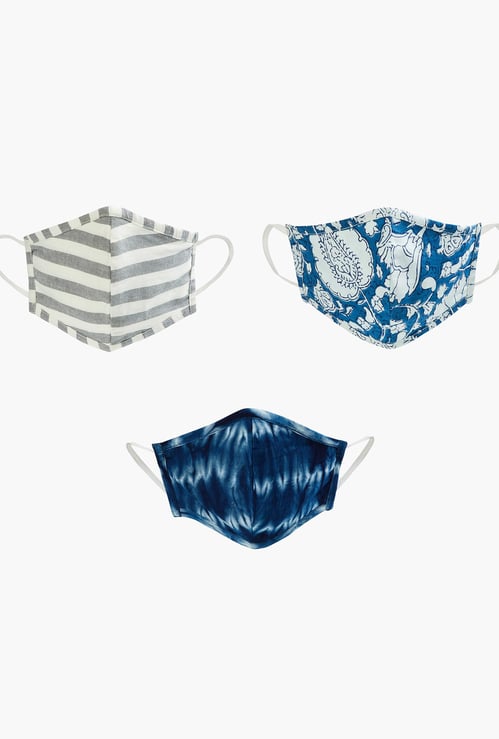 MELANGE Women Printed 3-Layered Reusable Masks - Pack of 3 Pcs.
