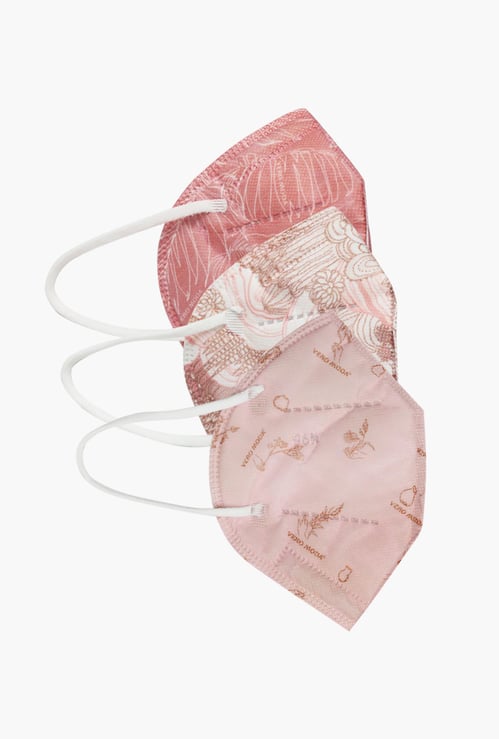 VERO MODA Women Printed Reusable Anti-Bacterial Face Mask - Pack of 3