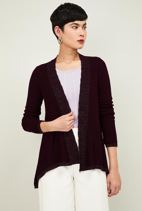CODE Women Solid Open-Front Shrug