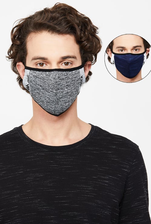 KAPPA Men Textured Assorted Anti-Bacterial Masks - Pack of 2