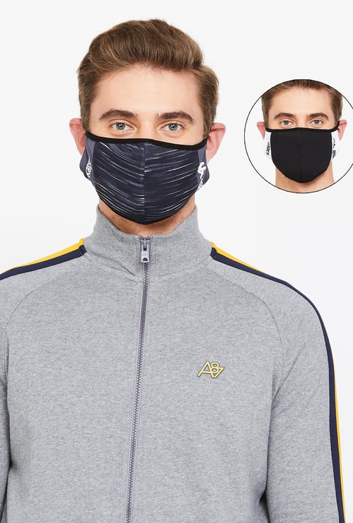 KAPPA Men Textured 3-Layered Assorted Masks - Pack of 2