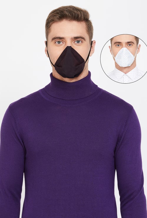 CODE Men Reversible 4-Layer Electrostatic Filteration Mask- Pack of 2