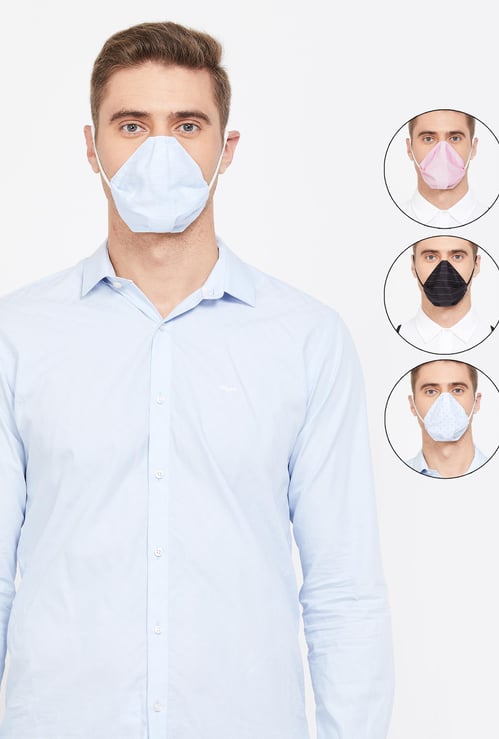 CODE Men Printed 4-Layered Anti-Viral Reusable Masks - Pack of 4 Pcs.