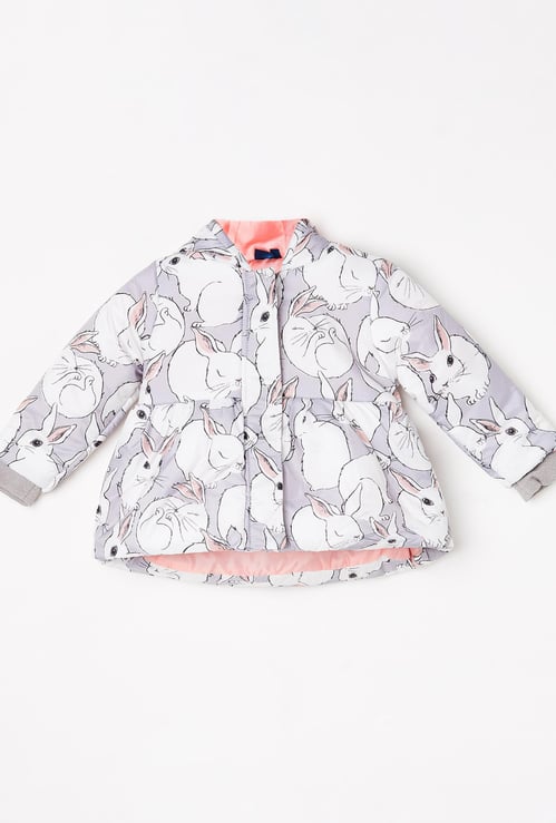 JUNIORS Girls Printed Hooded Jacket