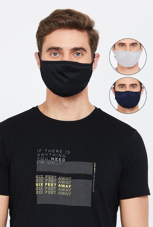 UNITED COLORS OF BENETTON Men 3-Layered Melt-Blown Masks - Pack of 3