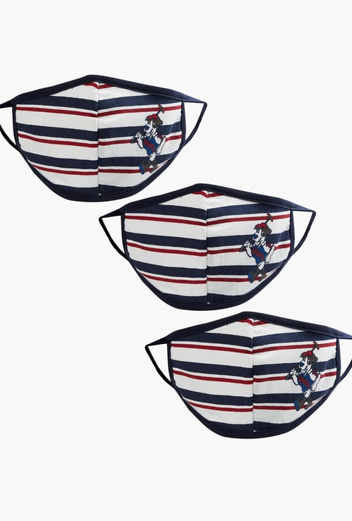 U.S. POLO ASSN. KIDS Boys Printed Anti-Viral Mask- Pack of 3