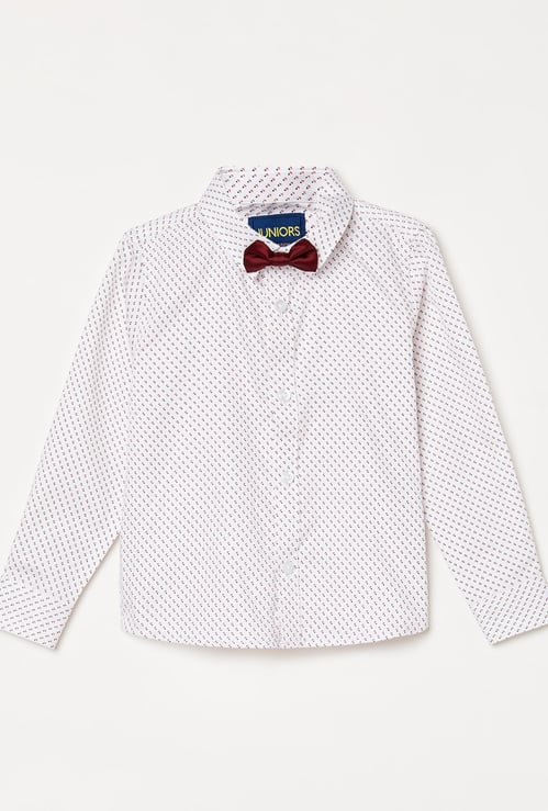 JUNIORS Boys Printed Full Sleeves Casual Shirt