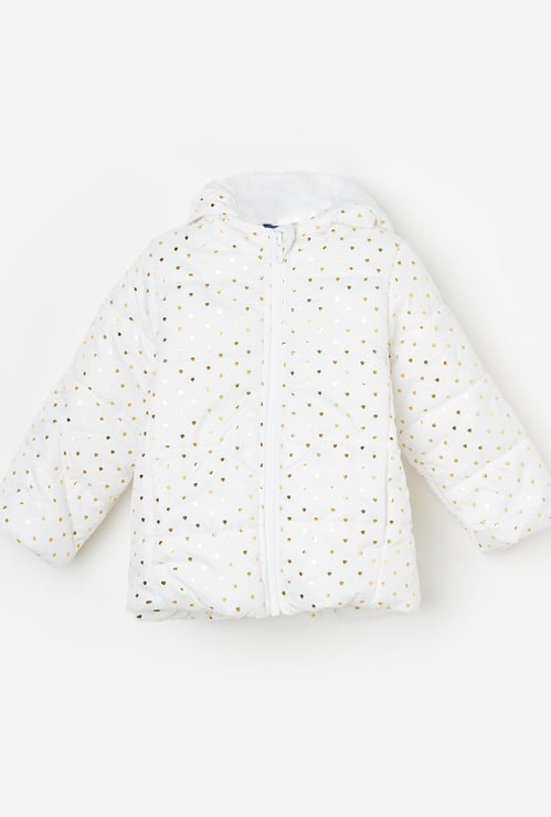JUNIORS Girls Printed Puffer Jacket