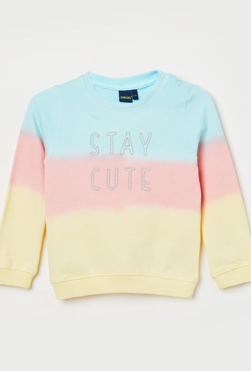 JUNIORS Girls Colourblock Full Sleeves Sweatshirt