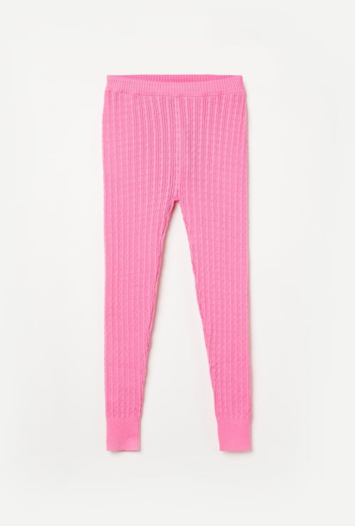 FAME FOREVER KIDS Girls Textured Elasticated Leggings