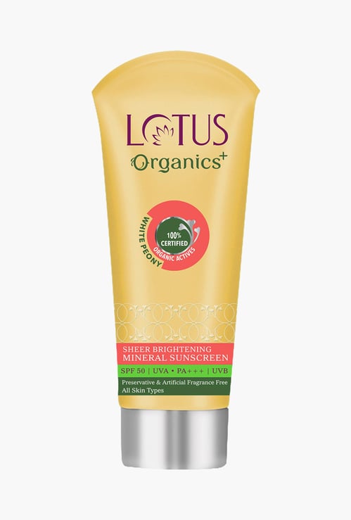LOTUS Organics+ Sheer Brightening Mineral Sunscreen SPF 50 l PA+++