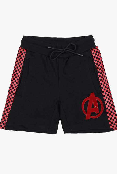 KIDSVILLE Boys Avengers Applique Drawstring Waist Shorts