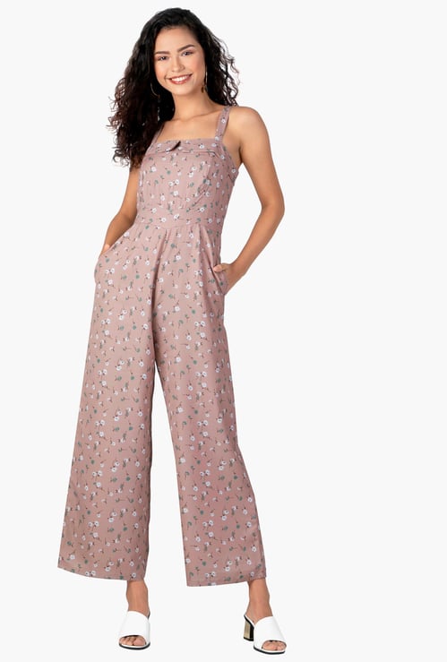 FABALLEY Women Floral Print Sleeveless Jumpsuit