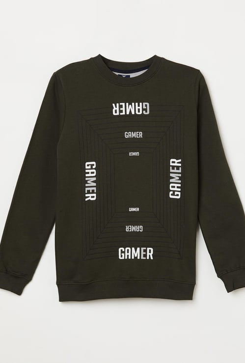 FAME FOREVER YOUNG Boys Printed Crew Neck Sweatshirt
