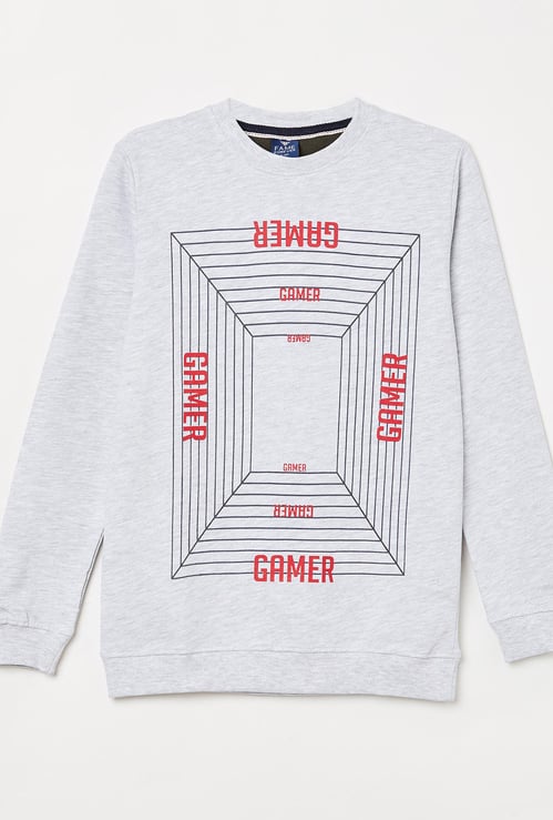 FAME FOREVER YOUNG Boys Printed Full Sleeves Sweatshirt