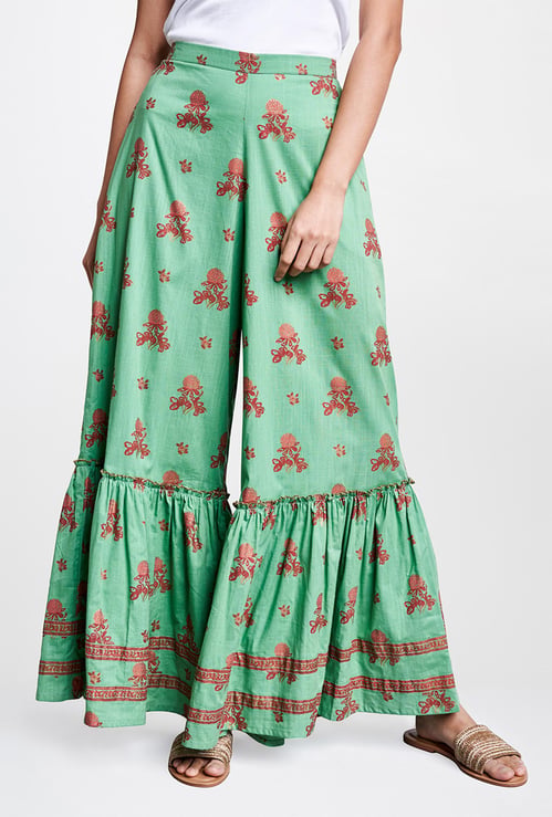 GLOBAL DESI Women Printed Sharara Pants