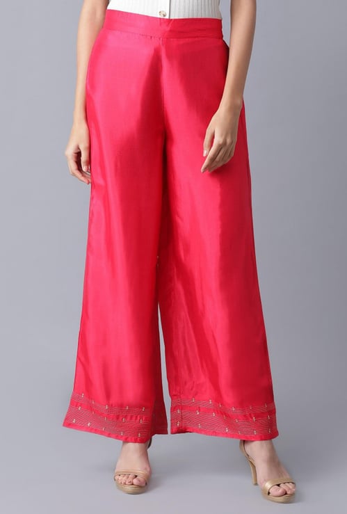 W  Women Solid Flared Palazzos