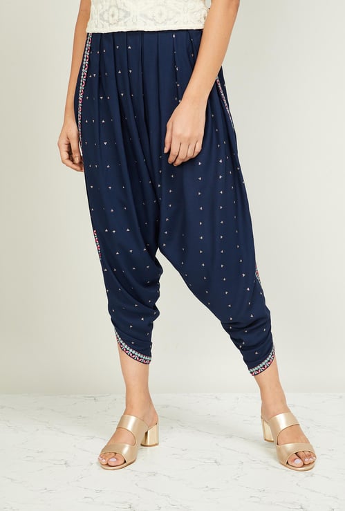W Women Embroidered Patiala Pants