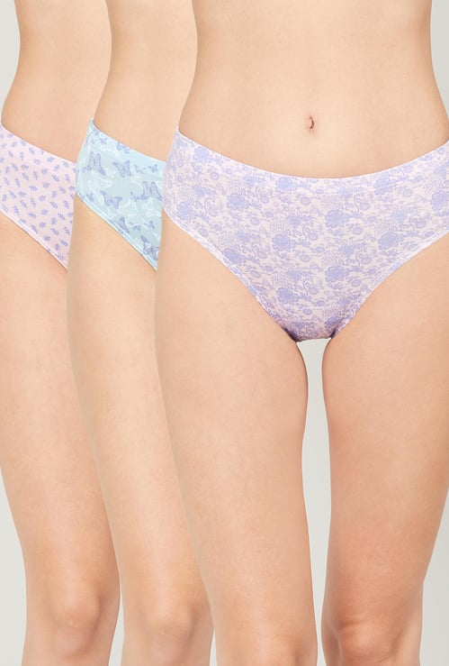 ENAMOR Women Printed Hipster Panties - Pack of 3