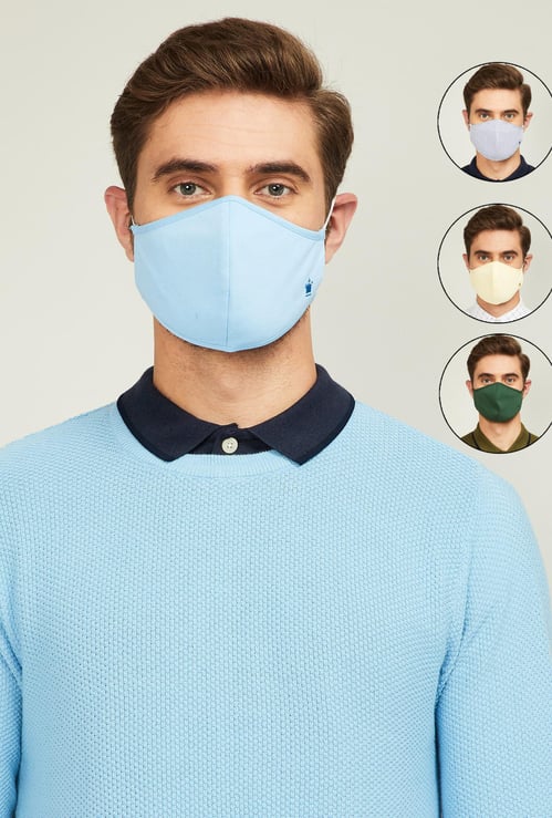 LOUIS PHILIPPE Men Textured Face Mask - Pack of 3