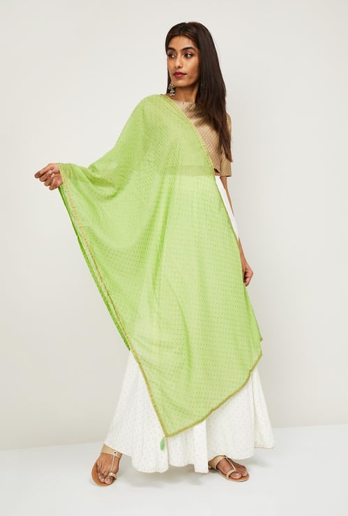 SPAN Women Embroidered Tassel Detailed Dupatta
