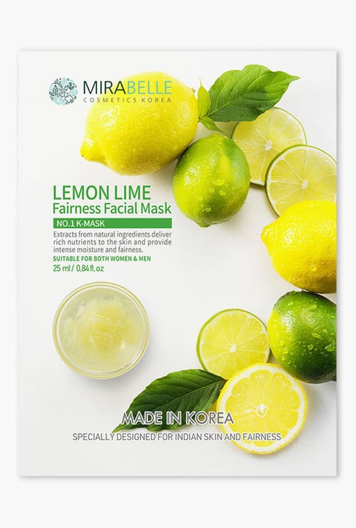 MIRABELLE Korea Fairness Facial Sheet Mask- Lemon