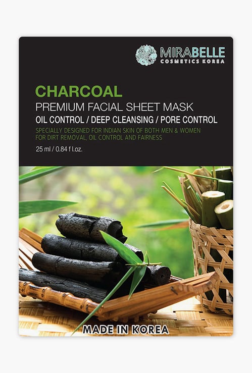 MIRABELLE Korea Premium Facial Sheet Mask- Charcoal