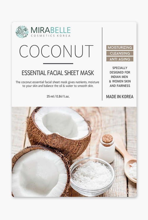 MIRABELLE Korea Fairness Facial Mask- Coconut Essential