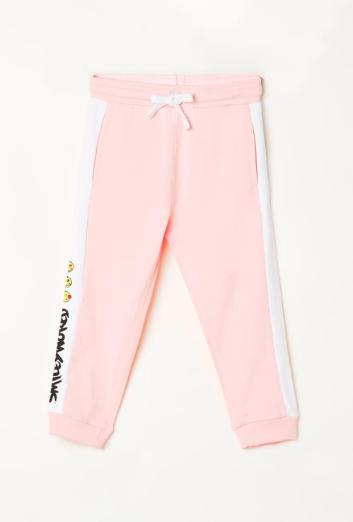 SMILEYWORLD Girls Printed Elasticated Jogger Track Pants