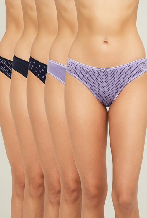 GINGER Women Printed Bikini Panties- Pack of 5
