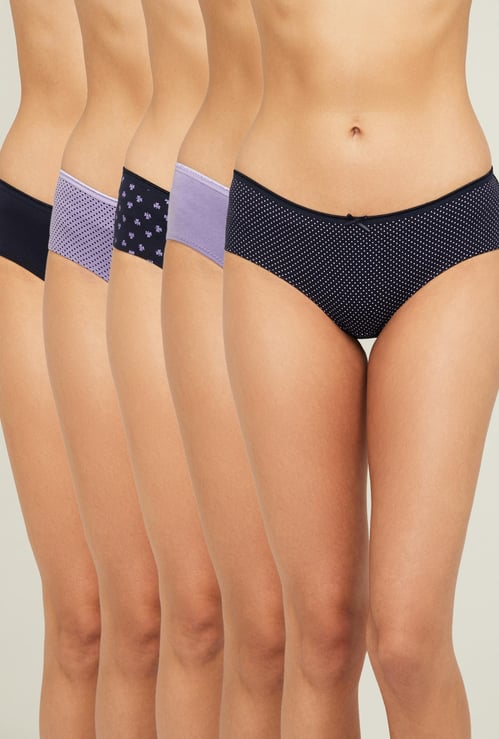 GINGER Women Printed Hipster Panties- Pack of 5
