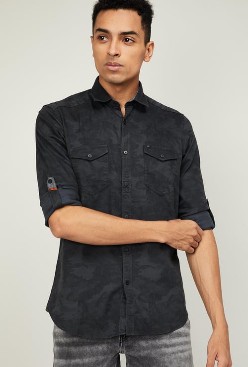 KILLER Men Camouflage Print Slim Fit Casual Shirt