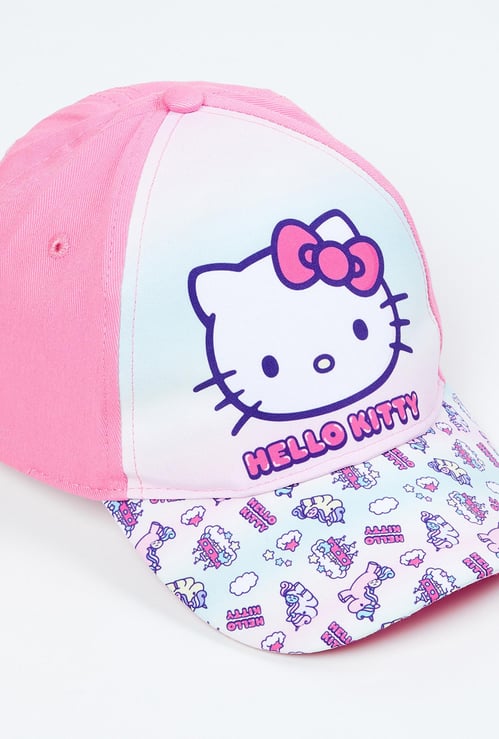 KIDSVILLE Girls Hello Kitty Print Colourblock Baseball Cap