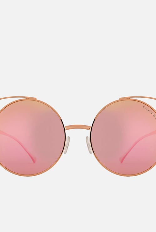 FEMINA FLAUNT Women Mirrored Polarised Round Sunglasses - 9018-C1