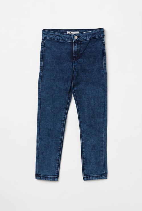 LEE COOPER JUNIORS Girls Solid jeggings with Patch Pockets